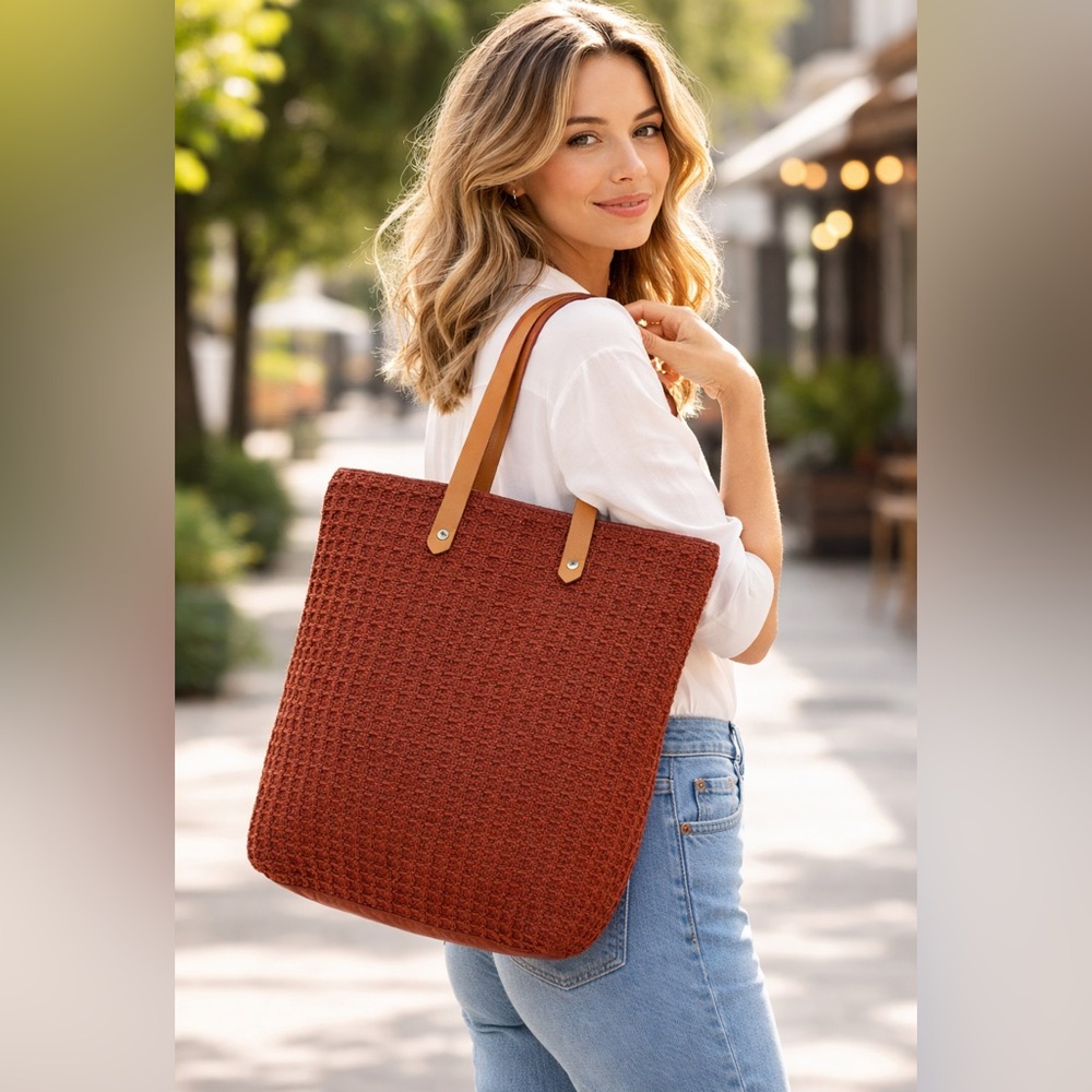 RaRE Hermes Ahmedabad Brown Canvas Handbag Tote Bag